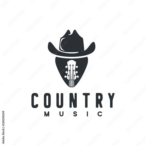 Cowboy Guitar, Country Music logo design inspiration Stock Vector | Adobe Stock