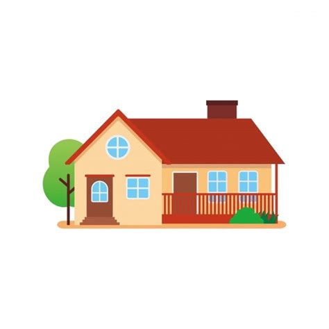 Traditional House Clipart PNG Images, Traditional House Vector Illustration With Simple Flat ...