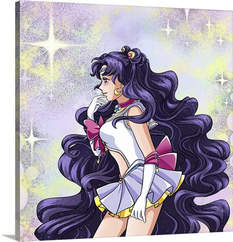 Sailor Moon, Purple Hair Warrior Girl Wall Art, Canvas Prints, Framed ...