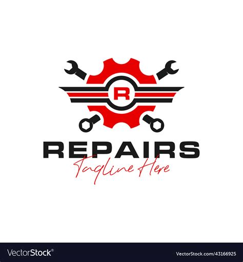 Engine repair logo design Royalty Free Vector Image