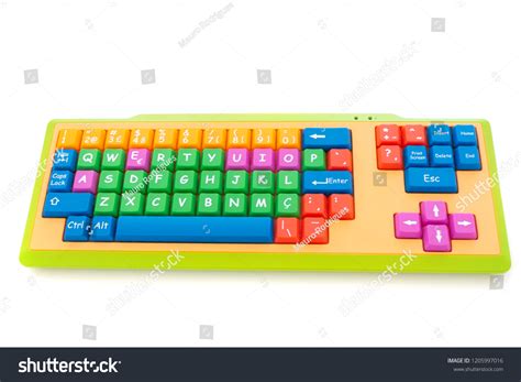 Kids Learning Colorful Keyboard Isolated On Stock Photo 1205997016 ...