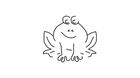 Hand Drawn Cartoon Frog Smiling Drawing Stock Footage Video (100% ...