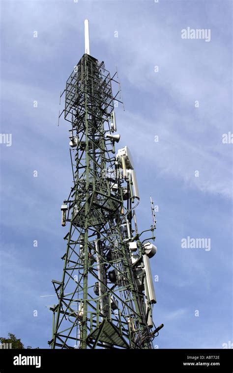 Broadcasting equipment on a radio transmissions tower Stock Photo - Alamy