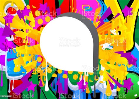 White Speech Bubble On Colorful Graffiti Background Abstract Modern Street Art Decoration ...