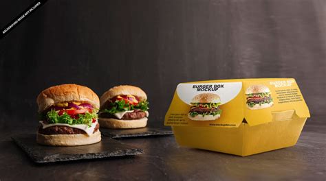 Free Burger Box Mockup PSD Template - Mockup Den