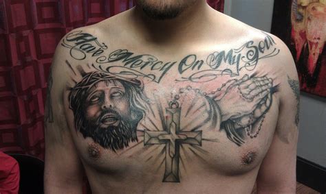 Religious Chest Tattoo - Headless Hands Custom Tattoos