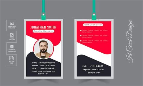 Premium Vector | Modern company id card design template