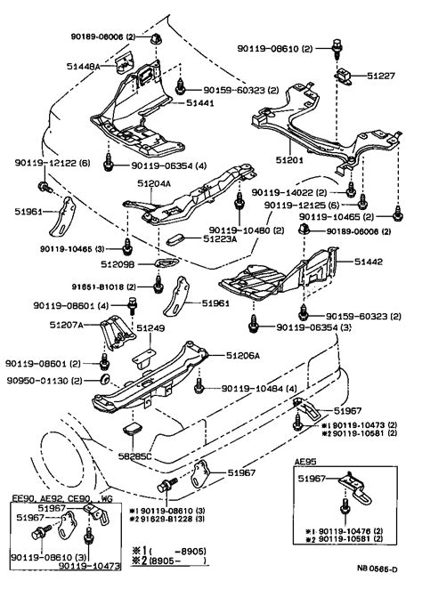 TOYOTA COROLLAAE95L-AEMDUW - BODY - SUSPENSION CROSSMEMBER UNDER COVER | Japan Parts EU