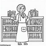 Librarian Is People Who Help Us At Library Coloring Pages  sketch template