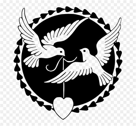 Love Birds Clip Art Black And White, HD Png Download - vhv