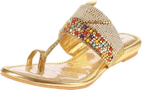 Buy Khadims Women's Gold Fashion Sandals-9 UK (42 EU) (16591016580) at Amazon.in