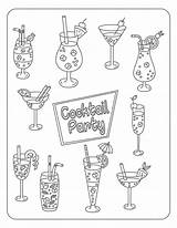 Premium Vector  Summer cocktail coloring Page sketch template