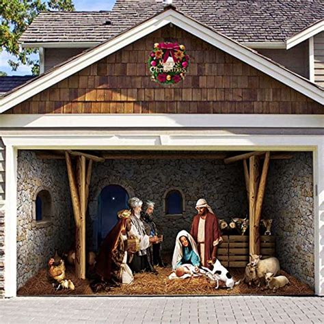 Transform Your Garage Door with a Beautiful Nativity Scene Mural