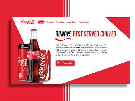 Coca Cola Landing Page Design by Liam Post on Dribbble