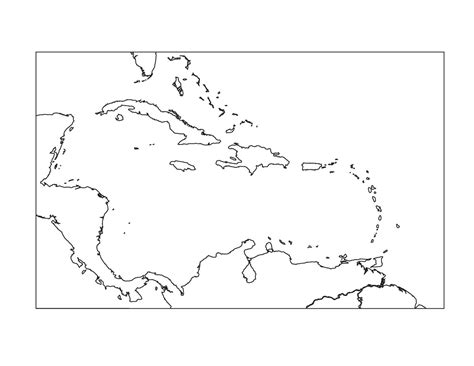 Blank Caribbean Islands Map