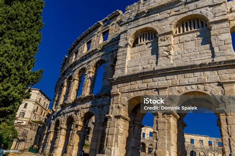 Amphitheater In Pula Tourist Attractions Gladiatorial Arena Stock Photo ...