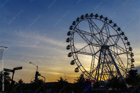 Ferris Wheel at the sunset Stock Photo | Adobe Stock