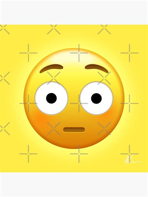 "Flushed Face Emoji | Pop Art" Poster for Sale by williamcuccio | Redbubble