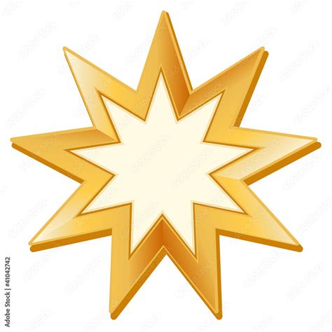 Baha’i Symbol, golden nine pointed star, icon of Baha'i faith Stock Vector | Adobe Stock