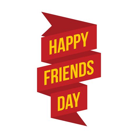 Happy friends day ribbon logo, flat style 14480260 Vector Art at Vecteezy