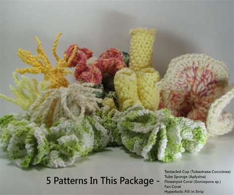 5 Coral Reef Crochet Patterns Amigurumi Hyperbolic All for One - Etsy Australia