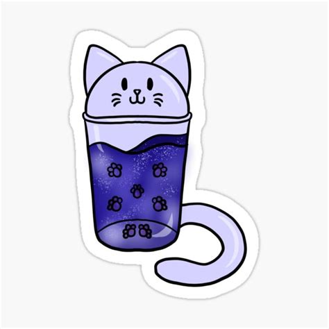 "Galaxy Kitty Boba" Sticker for Sale by MochiisBakery | Redbubble