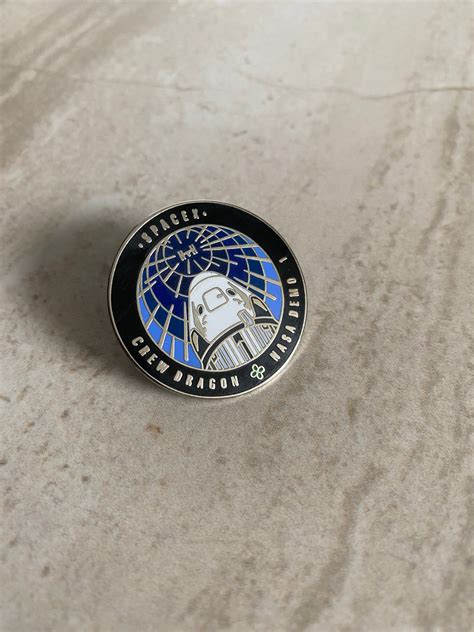 Crew Dragon Demo 1 SpaceX Mission Patch Hard Enamel Pin | Etsy