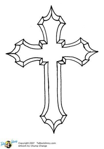 Gothic Cross Stencil Graphics Code | Gothic Cross Stencil Comments ... | Cross drawing, Cross ...