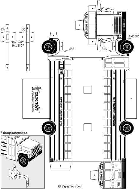 Printable 3D Paper Bus Template