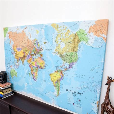 New World Map Wall Art With Photo Frames Ideas – World Map With Major ...