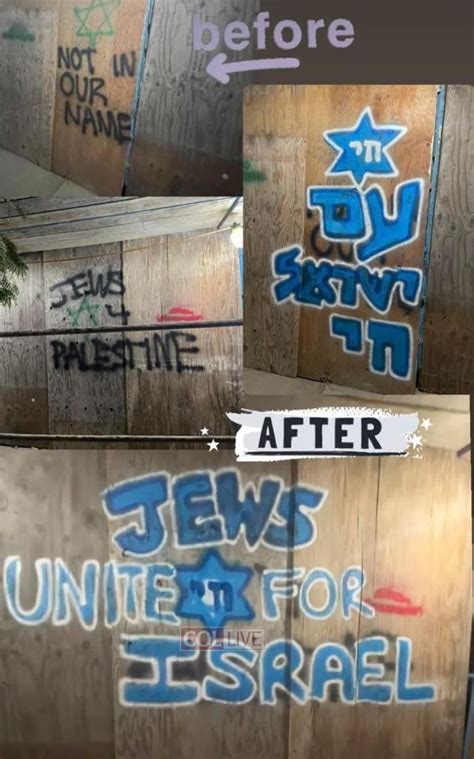 Los Angeles Artist Turns Hateful Graffiti into Pro-Israel Slogans