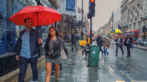 A Rainy Day in London, England - Walk around the Block, Wet City ...