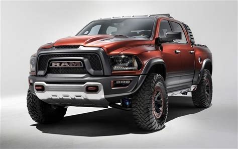 Download wallpapers Dodge Ram 1500, 2018, exterior, red SUV, front view ...