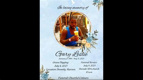 Funeral Service for the late Gary Leslie,Join us‼️ - YouTube