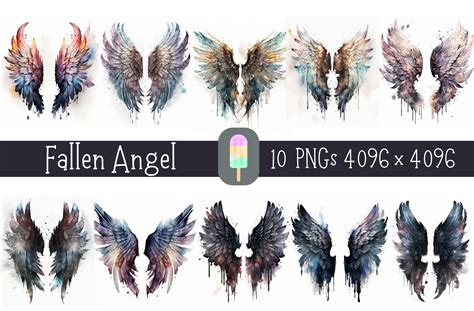 Fallen Angel Wings Bundle Dark Angel Graphic by StudioPopsicle · Creative Fabrica