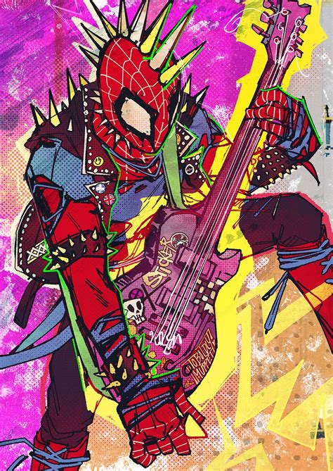 spider-punk (marvel and 3 more) drawn by toboldlymuppet | Danbooru