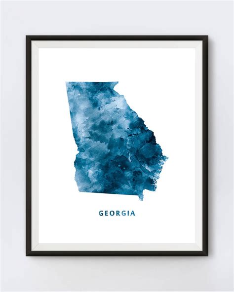 Georgia Map Art Print Atlanta Print USA Poster | Etsy