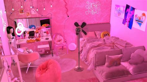 [FREE] PINK AESTHETIC ROOM + CC LINKS | ROOM DL | FURNITURE + CLUTTER ...