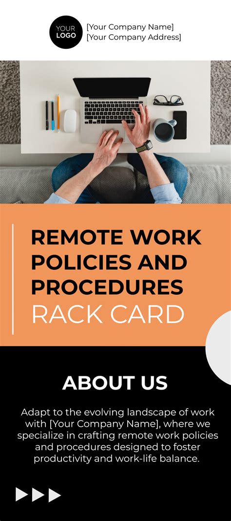 Free Remote Work Policies and Procedures Rack Card Template - Edit ...