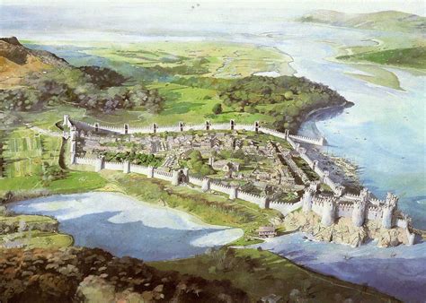 Conwy Castle as it would have looked just after completion. f14 ...