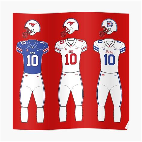 "SMU Football Uniforms" Poster by one-broke-kid | Redbubble