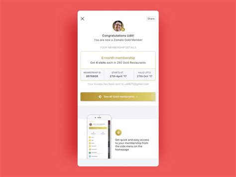 Zomato Gold membership cancellation experience by Charu Choudha on Dribbble