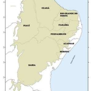 Mapa da área correspondente ao Bioma Caatinga, destacado em marrom ...