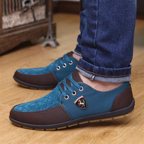 GOXPACER Autumn Men Shoes Men Flats Canvas Lacing Shoes Breathable Casual Shoes Single Flats Men ...