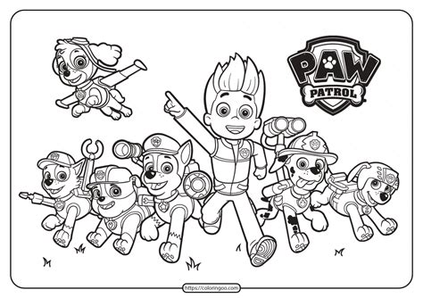 Printable Paw Patrol Friends Pdf Coloring Pages | Paw patrol coloring ...