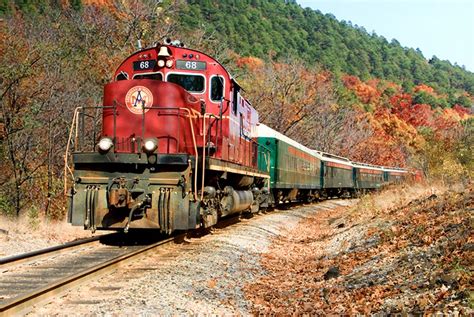 Train, fall foliage, Northwest Arkansas