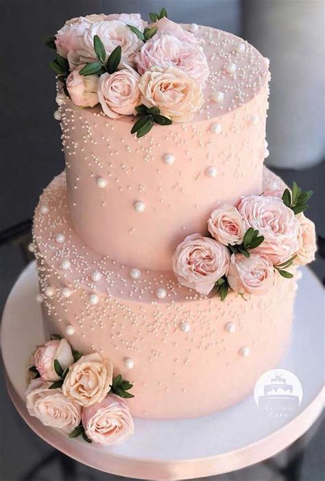 The 50 Most Beautiful Wedding Cakes – Two tier pink wedding cake | Pink wedding cake, Wedding ...