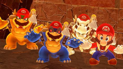 Super Mario Odyssey - Bowser VS Dark Bowser vs Dry Bowser vs Evil Mario ...