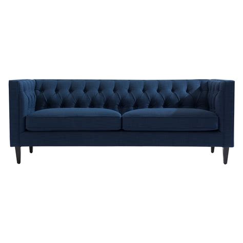 Tuxedo Sofa - 3 Seater Navy Velvet | The Interior Designer | Australia