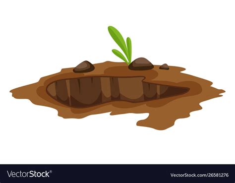 A big hole ground works Royalty Free Vector Image